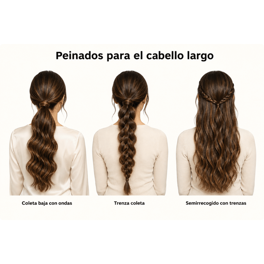 peinado elegante para cabello largo 
